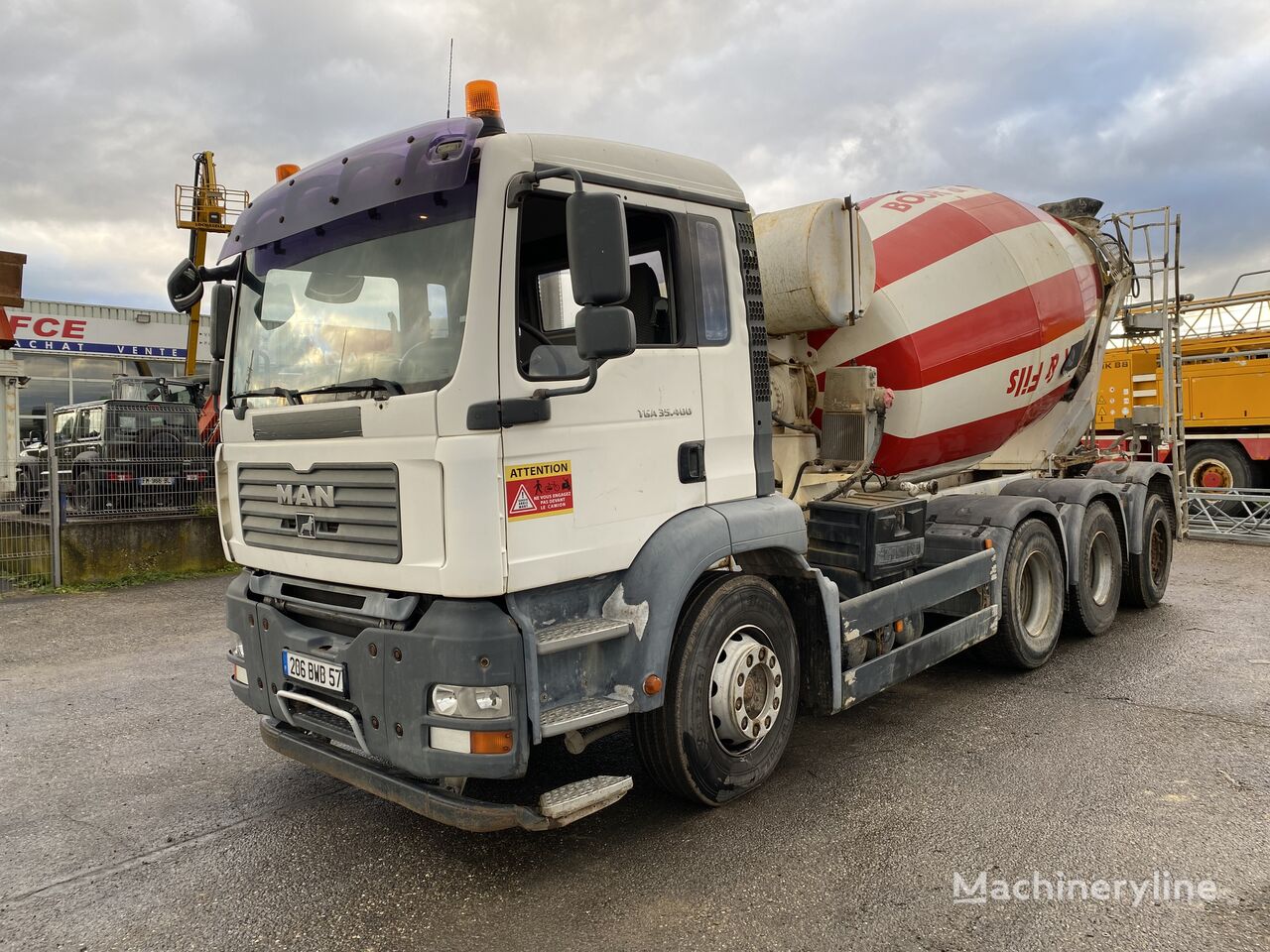 damaged Stetter  on chassis MAN TGA 35-400  concrete mixer truck
