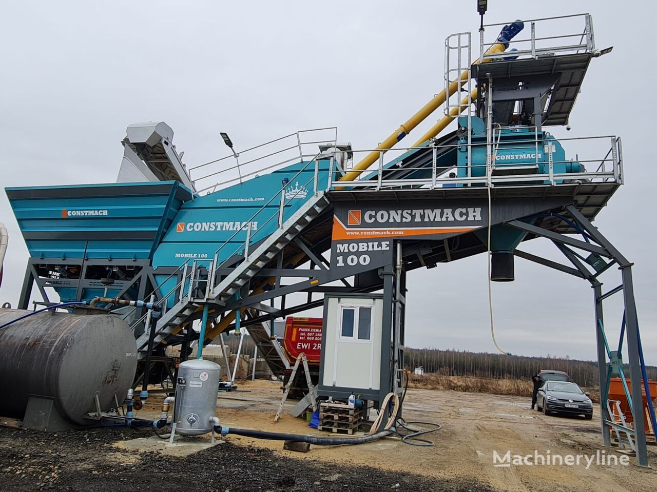 new Constmach High Efficiency 100 m3/h Mobile Concrete Batching Plant Concrete concrete plant